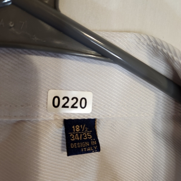 Men's Button Up  Dress Shirt Size 18 1/2 34/35 Uses Cuff Links Plus Size - Picture 7 of 7